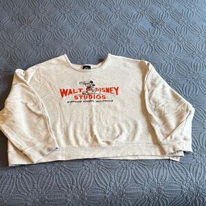 Disney Light Gray Sweatshirt with Red Logo
